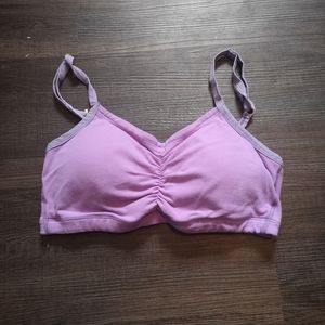 Purple yoga sports bra